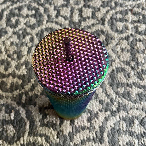 Starbucks 2023 Black Bling Studded Rainbow Cold Cup Tumbler with Straw - Picture 3 of 4